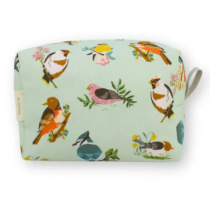 Medium Dopp Kit- Birds on Mint