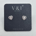 CZ Heart Stud- SS