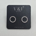 CZ Large Open Circle Stud- SS