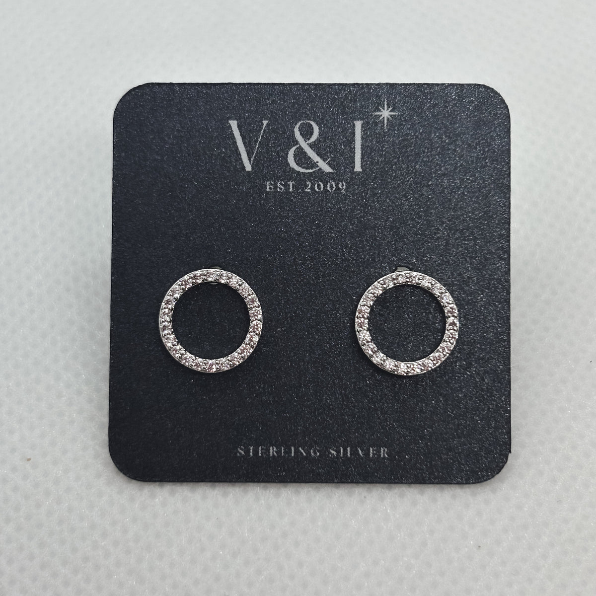CZ Large Open Circle Stud- SS