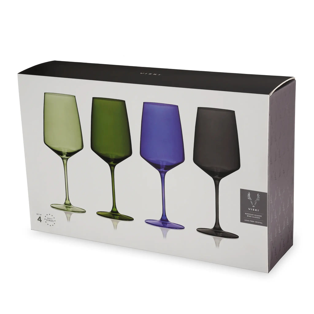 Seaside Noveau Reserve Crystal Wine Glasses (Set of 4)