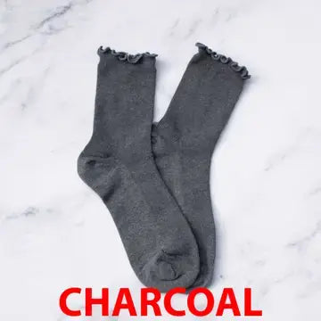 Wednesday Ruffle Socks - Charcoal