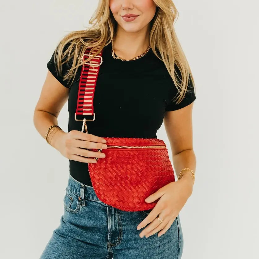Westlyn Woven Bum Bag- Cherry Red