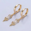 18K GF Pendulum Spike Drop Earrings