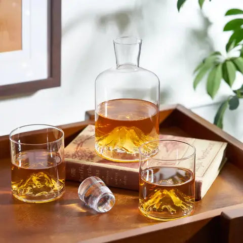 PNW Mountain Crystal Liquid Decanter