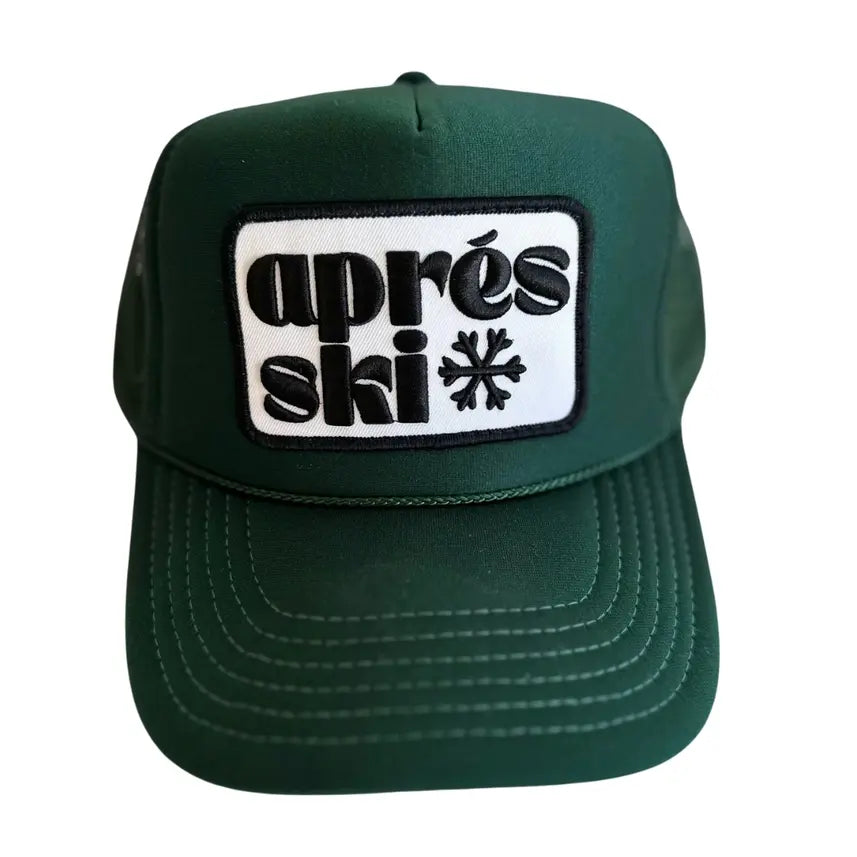 Apres Ski Patch Trucker Hat- Dark Green
