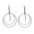 Double Circle Earrings- Silver