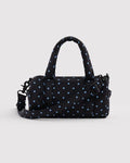 Small Nylon Duffle Bag - Black and Sky Blue Micro Dot