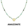 Stone Charm Keeper Necklace- Amazonite