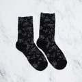 Antique Rose Garden Socks-Black