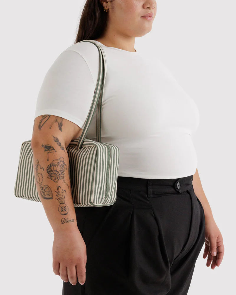 Nylon Bowler Bag- Sage Stripe