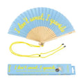 Hand Fan "I Don't Sweat I Sparkle" Blue