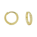 Textured Channel Huggie 10k Gold CZ
