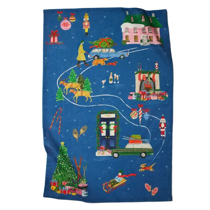 Home For the Holidays Tea Towel