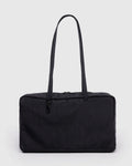 Medium Nylon Bowler Bag- Black