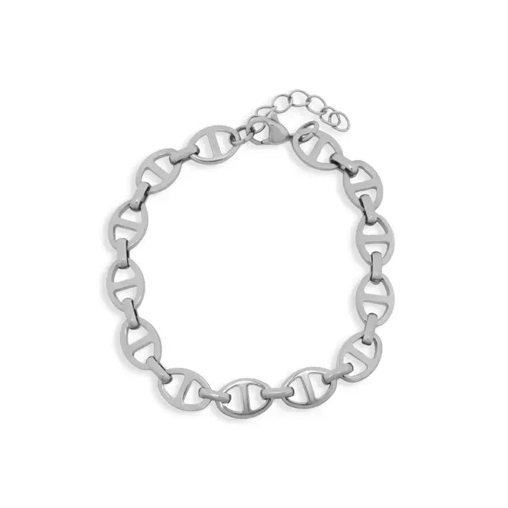 Thick Oval Chain Bracelet- Stainless