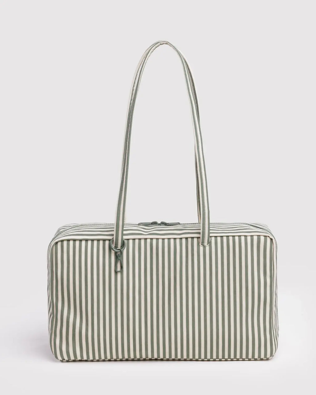Medium Nylon Bowler Bag- Sage Stripe