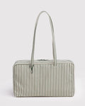 Medium Nylon Bowler Bag- Sage Stripe