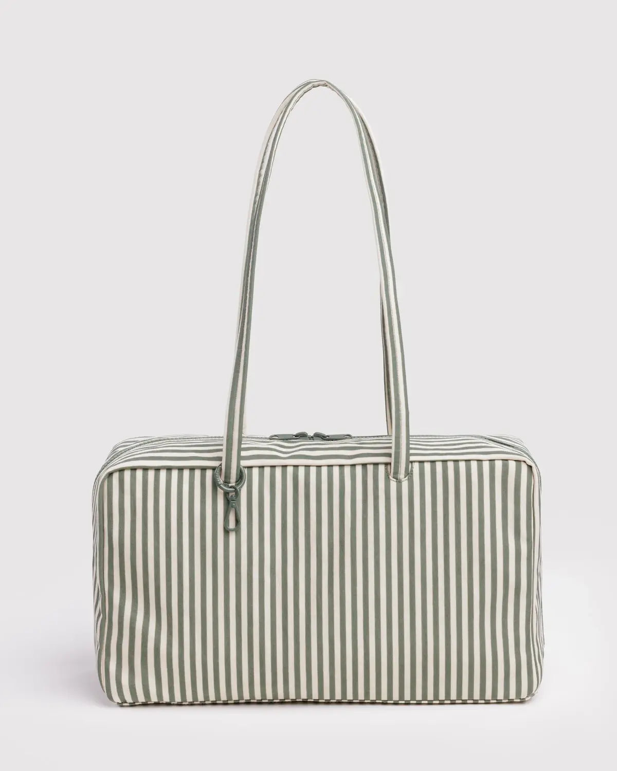 Medium Nylon Bowler Bag- Sage Stripe
