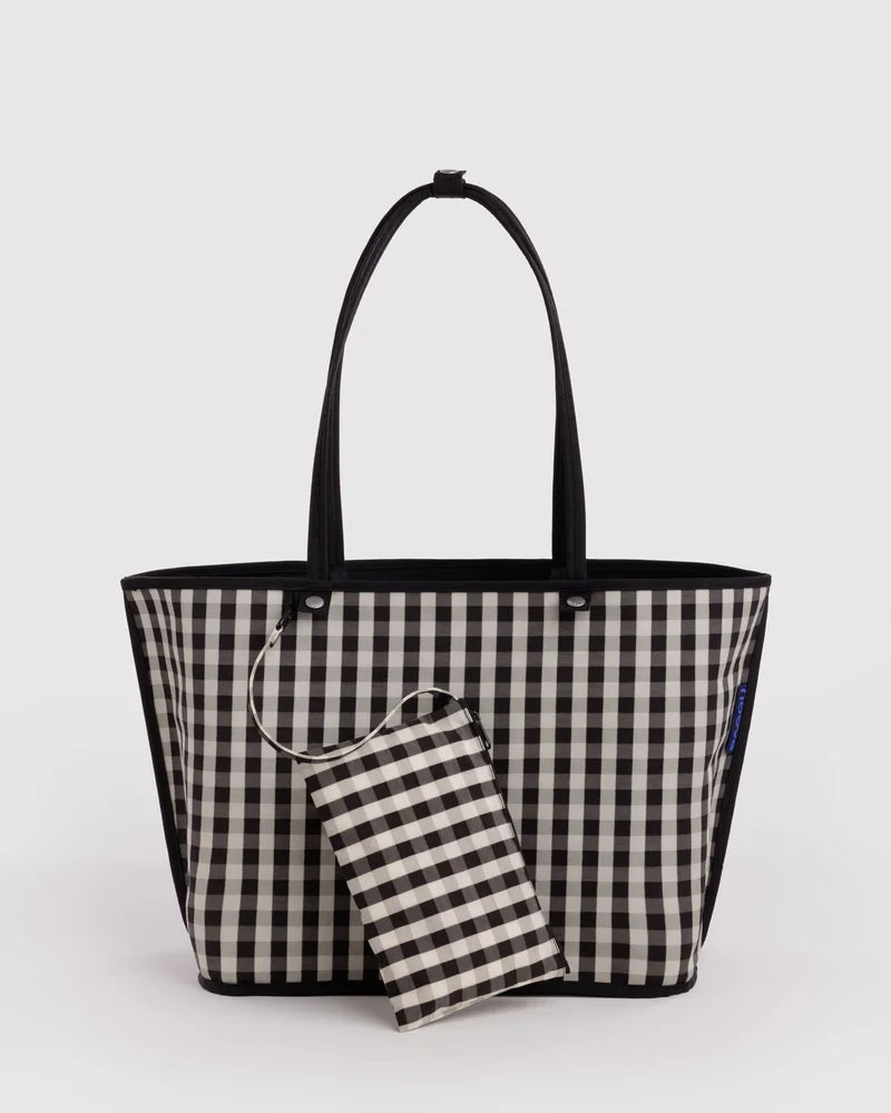 Large Nylon Reversible Tote - Black Mix