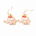 Charm Earrings - Pink Elephant