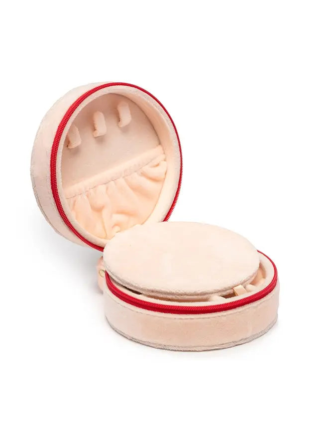 Velvet Jewelry Case - Cherries - Cream