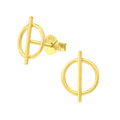 Studs - Circle & Line Gold