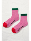 Color Block Girlfriend Socks- Rose Green