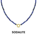 Stone Charm Keeper Necklace- Sodalite