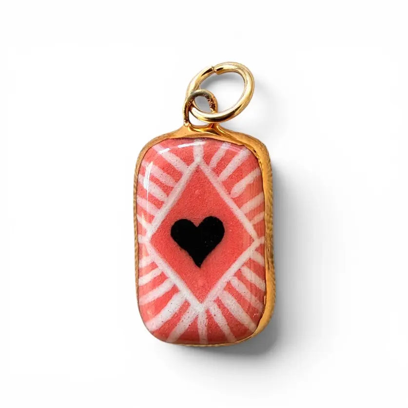 Shining Heart Diamond Charm- Hot Pink