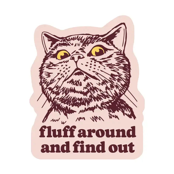 Fluff Around Cat Sticker