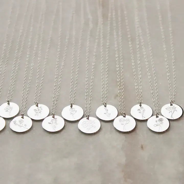 Birth Flower Necklace- January- Carnation