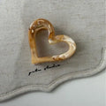 Brown Marble Claw Clip- Heart