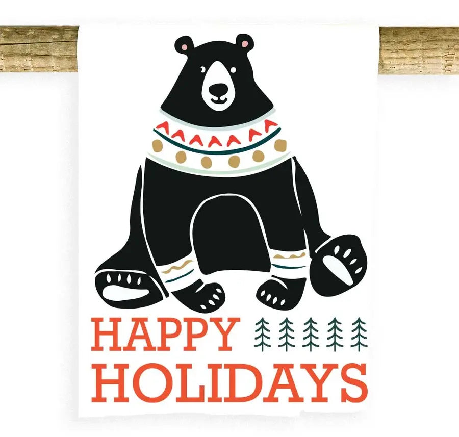 Holiday Towel - Happy Holidays Bear