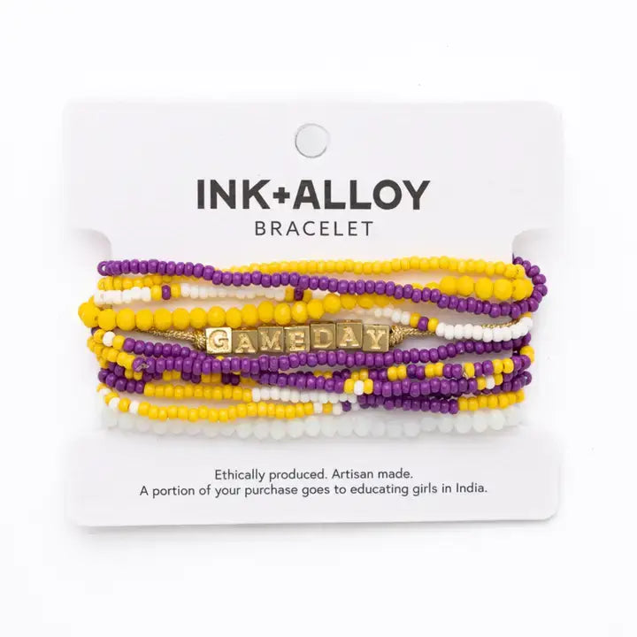 Game Day Purple + Goldd Stack Bracelet