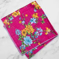 Garden Bloom Crinkle Cotton Scarf - Fucshia