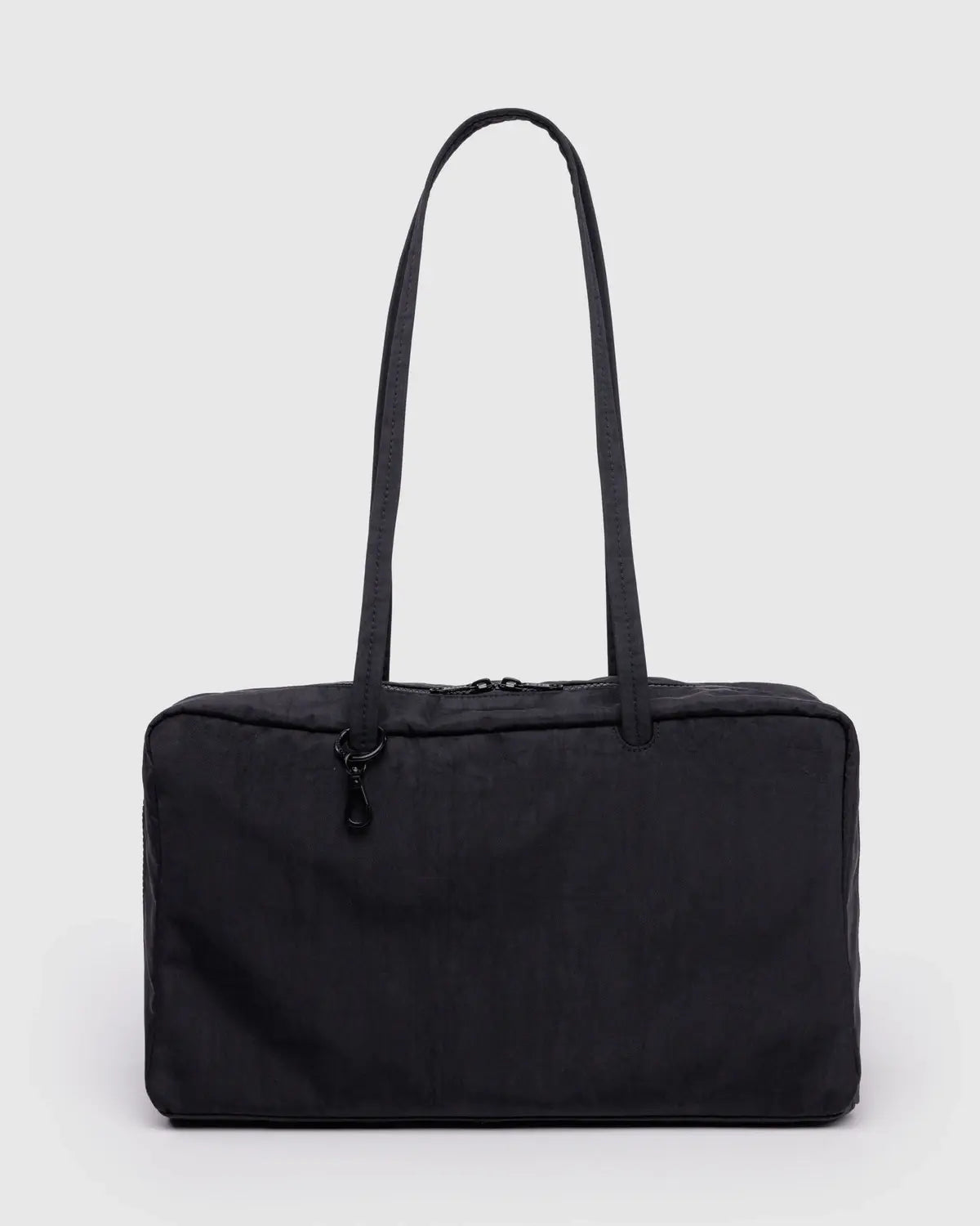 Medium Nylon Bowler Bag- Black