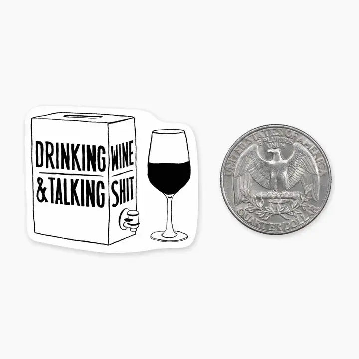 Mini Sticker- Drinking Wine