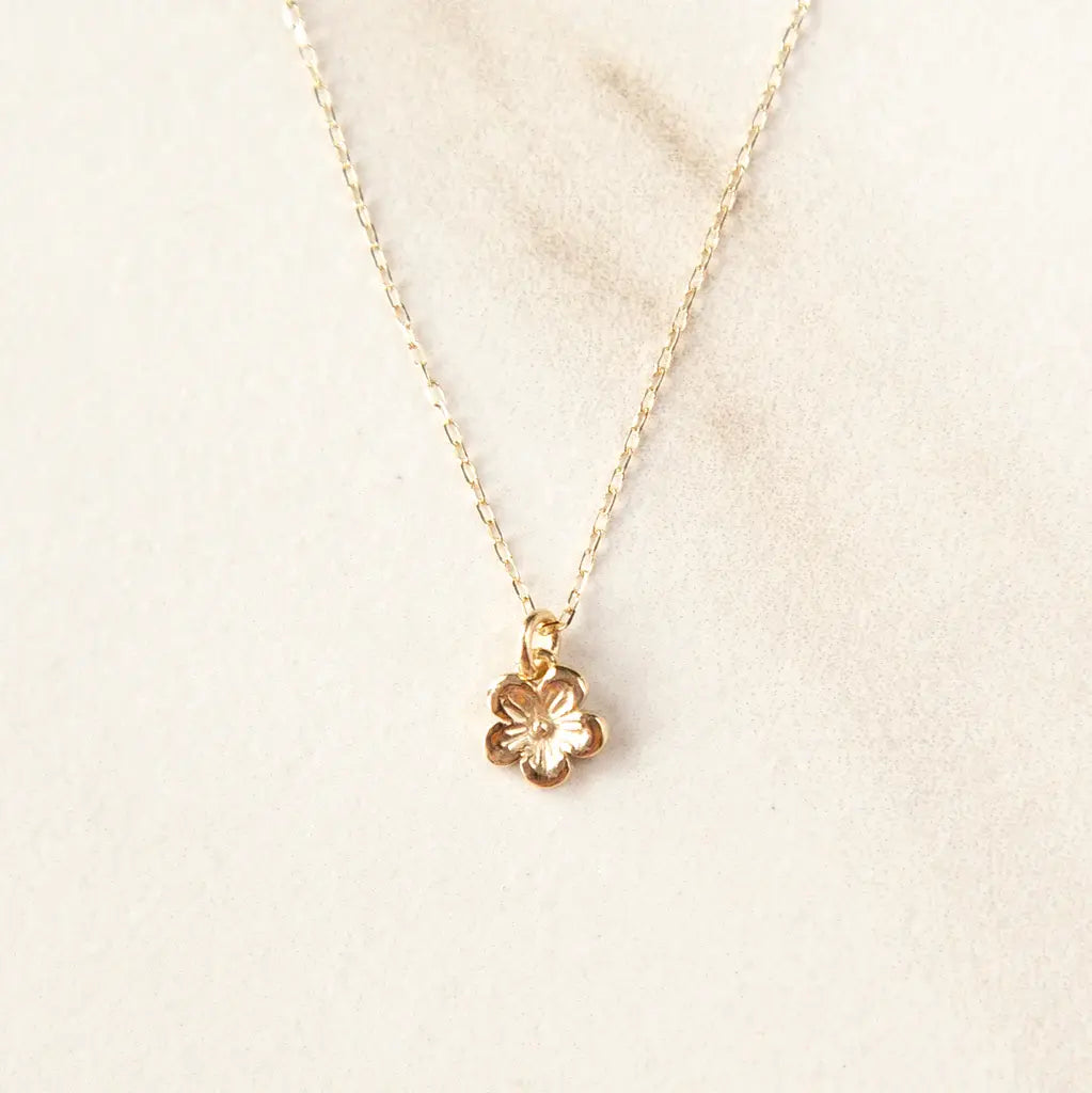 Solid 14k Cherry Blossom Necklace 112-07