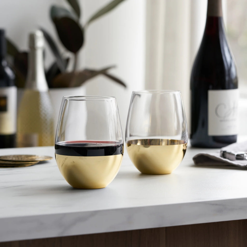 Gold Dipped Wine Tumbler (Set of 2)