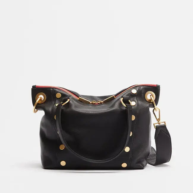 Daniel Medium Black-Brushed Gold - Red Zip