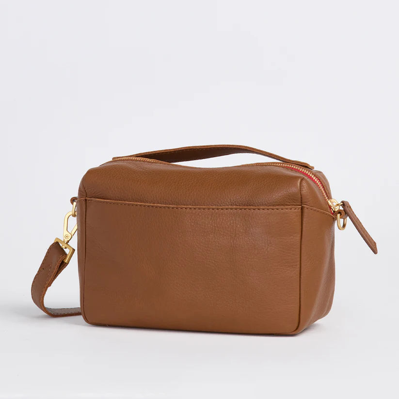 Evan Crossbody Sml-Mahogany Pebble