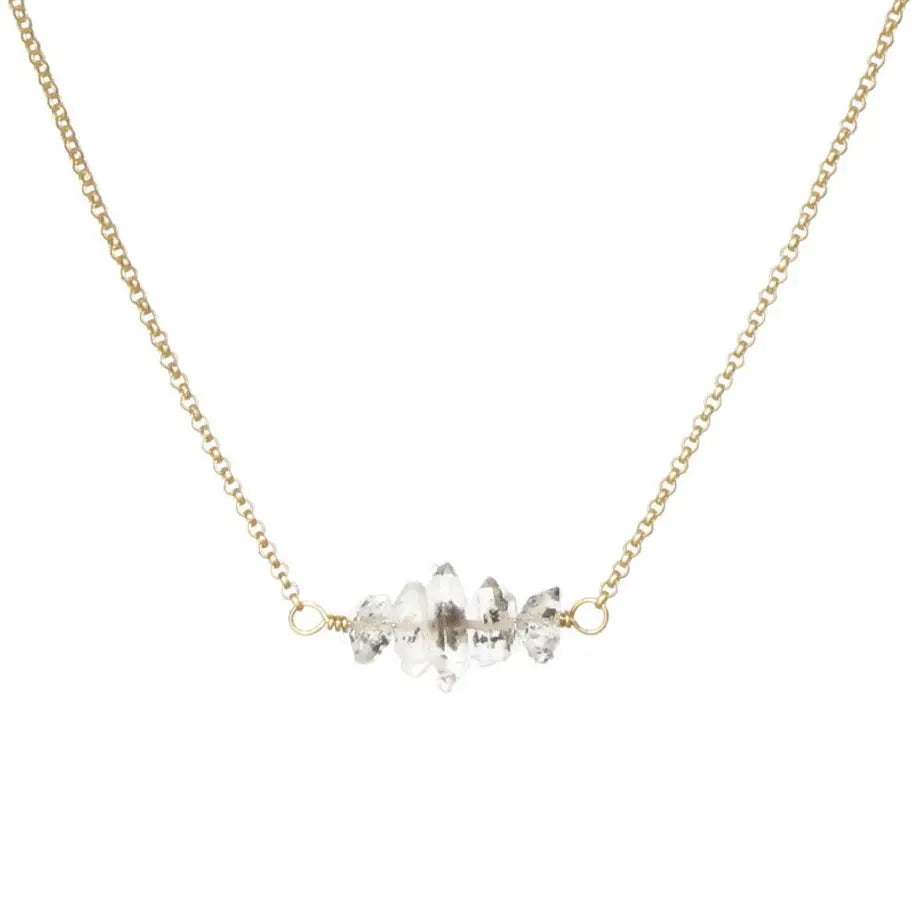 Herkimer Bar Necklace - Gold