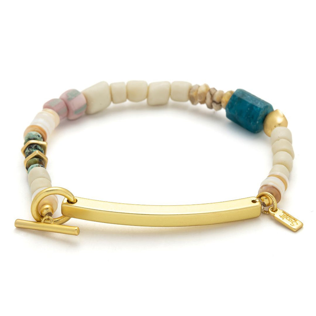 Hidden Message Bracelet - F♥Cking Great/Blue Apatite/Gold