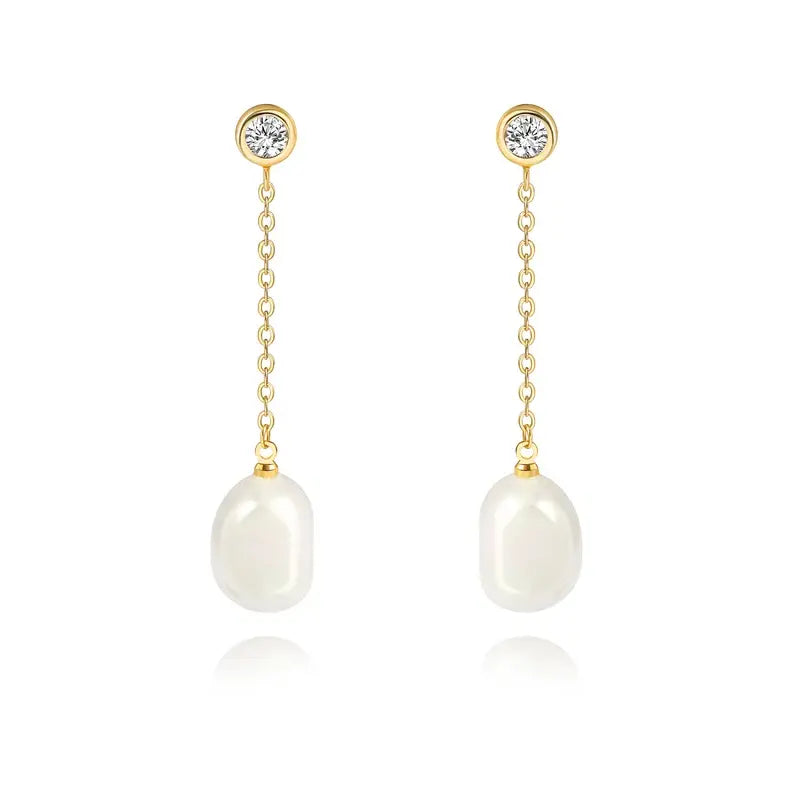 Fashion Jewelry - Baroque Pearl Dangle Earrings