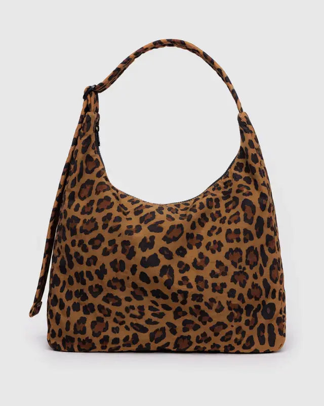 Nylon Shoulder Bag- Leopard