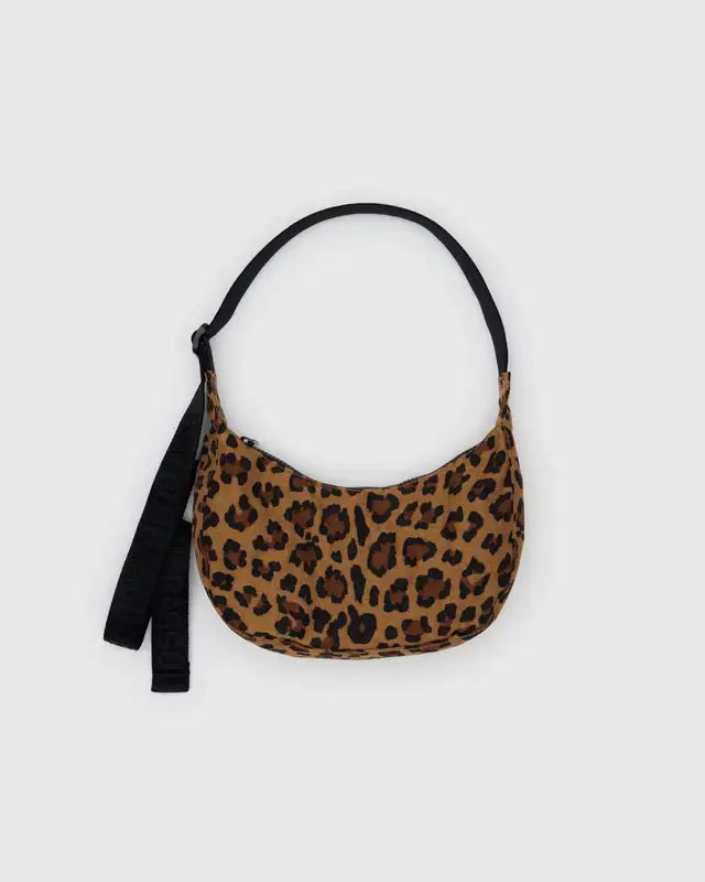 Small Nylon Crescent Bag- Leopard