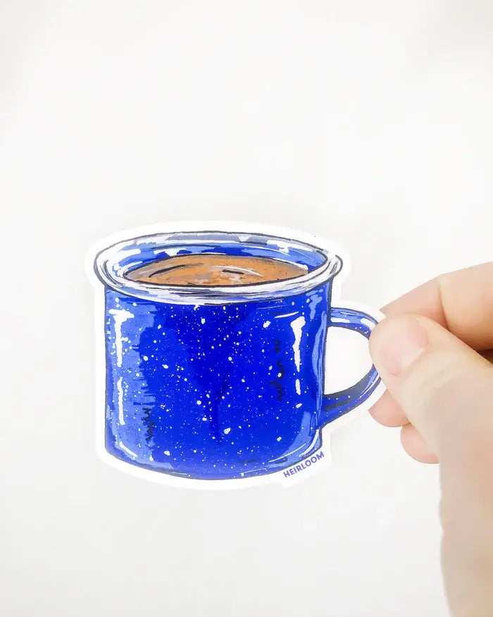 Camp Coffee Cup-Sticker