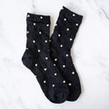 Engraving Flower Socks - Black