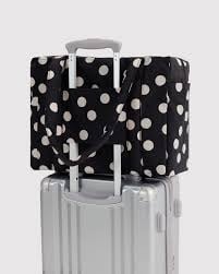 Small Cloud Carry-On - Black and Cream Polka Dot